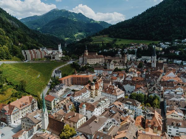 Luftaufnahme der Stadt Chur